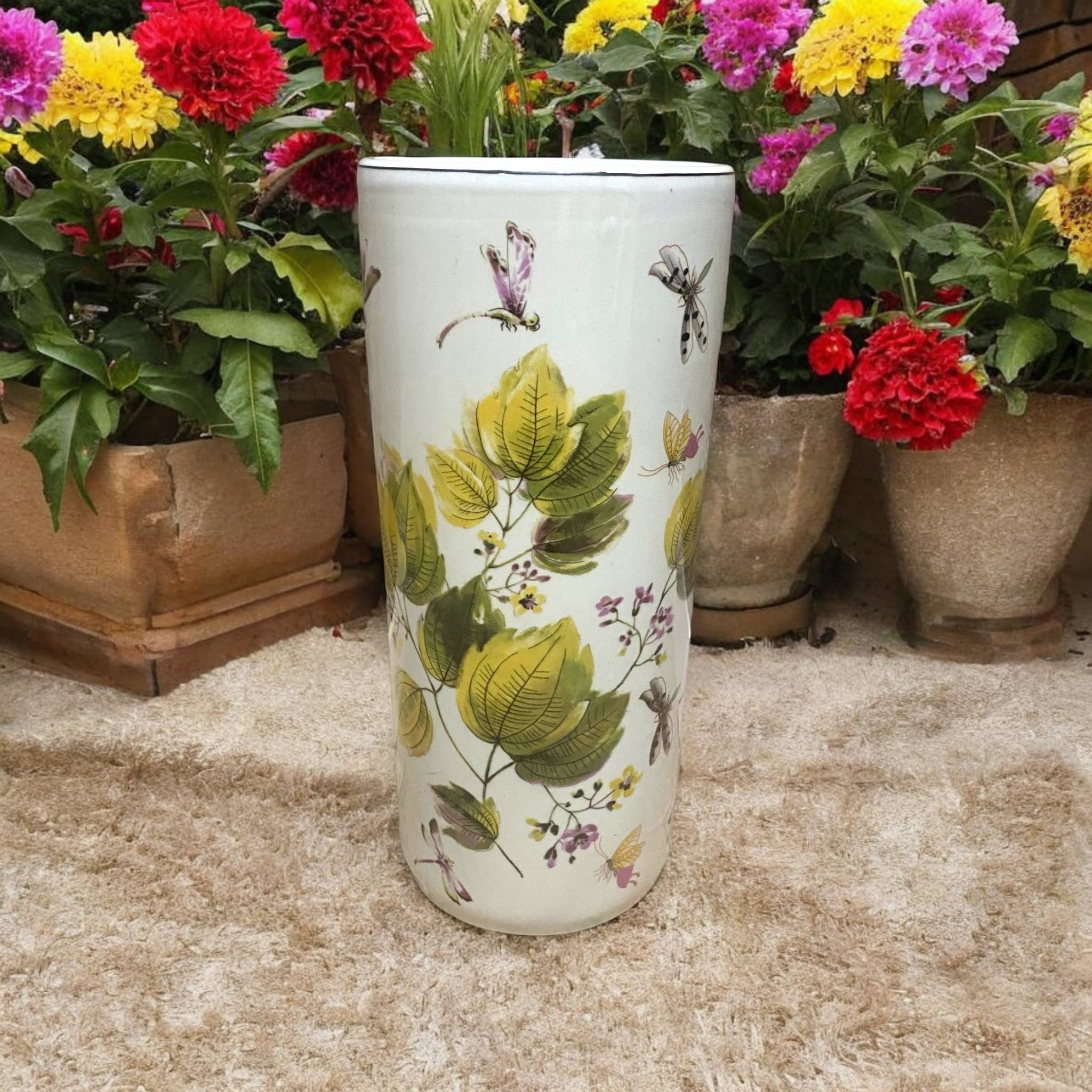 Minster Stylish Living Ltd - Wholesale Umbrella Stand - 18" Round Floral Umbrella Stand