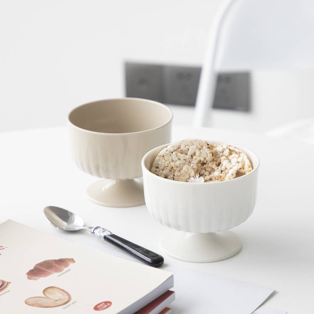 Ailly's garden – wholesale Bowl – Ceramic Corrugated Design Sundae Dessert Cup Ice Cream Bowls8