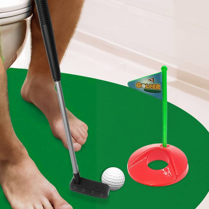 Thumbs Up GmbH - Vendita all'ingrosso Regalo divertente/originale - Set da toilette da golf per casa, gioco di minigolf per luoghi tranquilli
