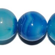 Blå stribet agatkugle for engroshandel hos Dmineral