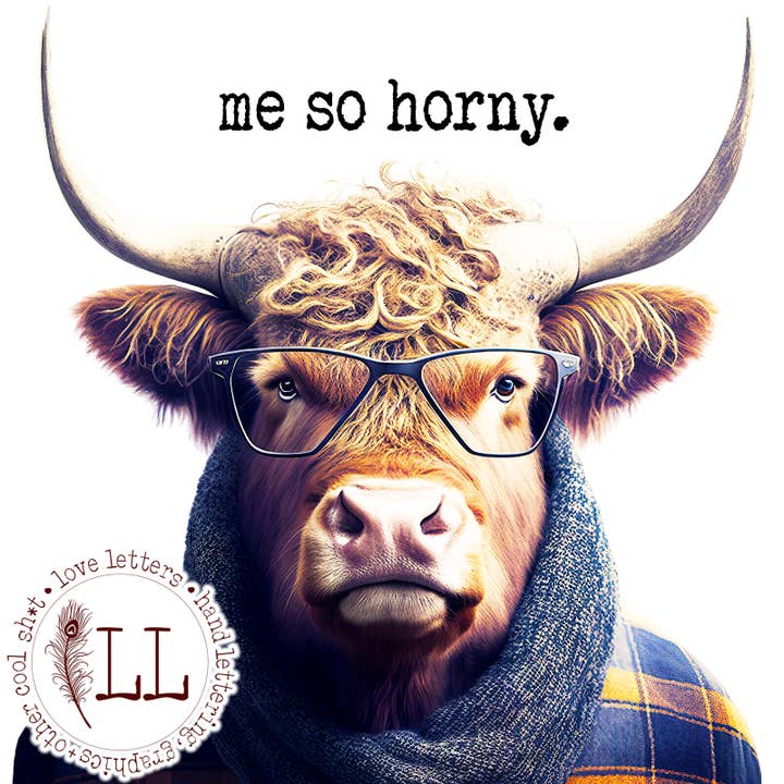 Love Letters - Wholesale Coffee Mug - 'SHOW' ANIMALS: Me So Horny / anthropomorphic bull mug