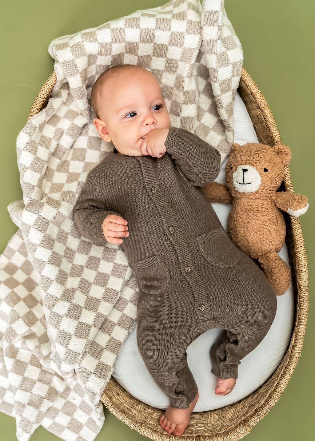 Viverano Organics - Venta al por mayor Manta de cama - Niños y bebés - A cuadros - Manta de bebé de punto de rizo (Orgánica)10