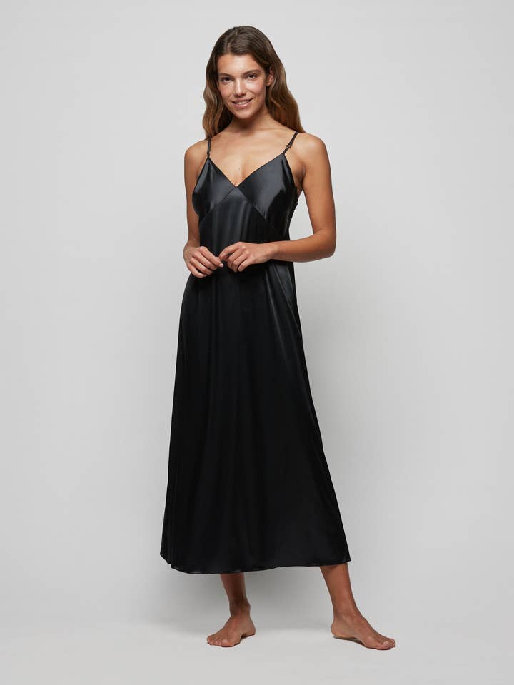 Long SlipDress - Black for wholesale by Chitè Milano