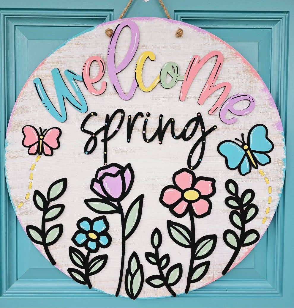 Teal Moon Creations - Wholesale DIY Craft Kit - DIY Spring Wildflowers Door Hanger0