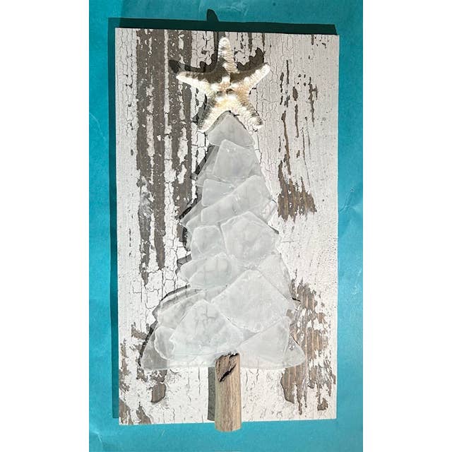 A SEAGLASS CREATION/SALTY SIGNS DESIGNS - Wholesale Artificial Christmas Tree - Shabby Plank Seaglass Christmas Tree w/o lights - 10 in2