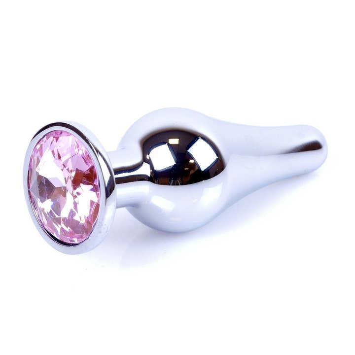 Kinky Pleasure – Brinquedo sexual por atacado – Bossoftoys - 64-00072 - Grande Plug Anal Prateado - plug anal com pedra rosa - comprimento 9 cm - diâmetro 2,9 cm - caixa com janela de cor7