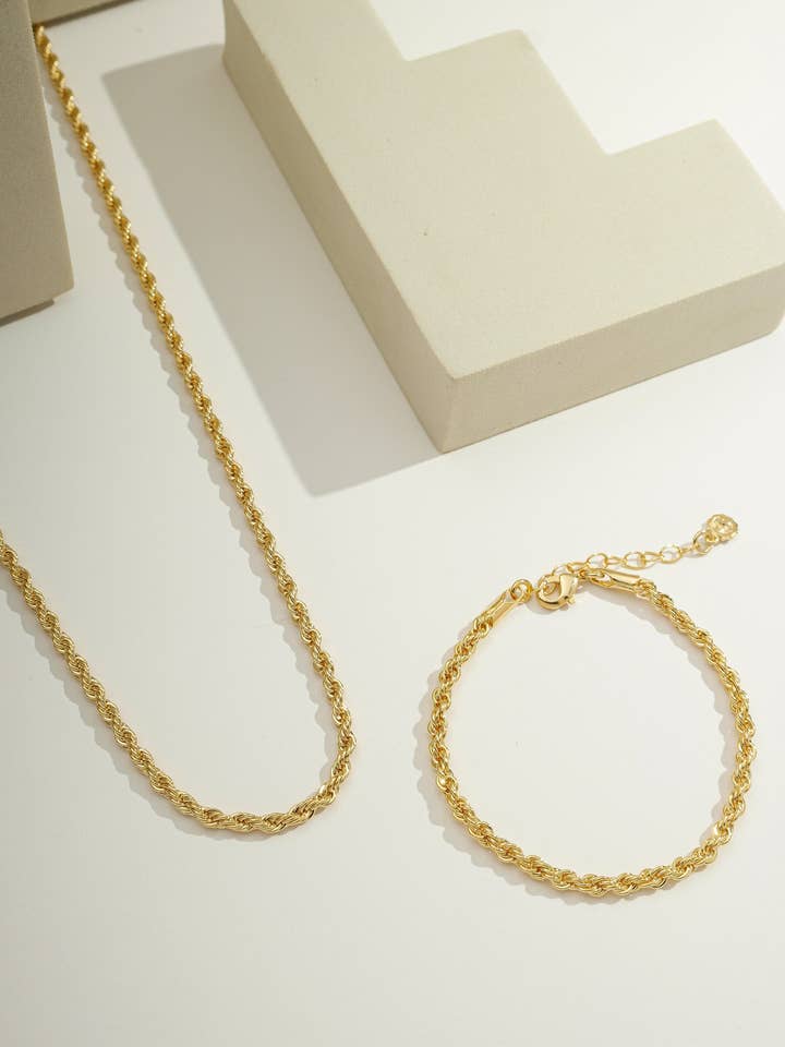 Chaîne épaisse classique plaquée or 14k | Chaîne | Sans ternissement pour la vente par Bossaglam Jewelry