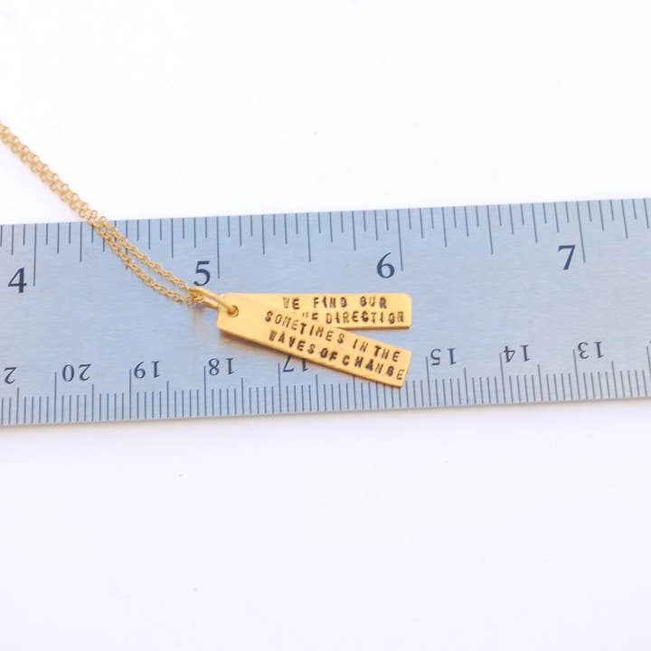 Chocolate and Steel - Wholesale Pendant/Charm Necklace - Sometimes in the Waves of Change We Find our True Direction - Quote Necklace1