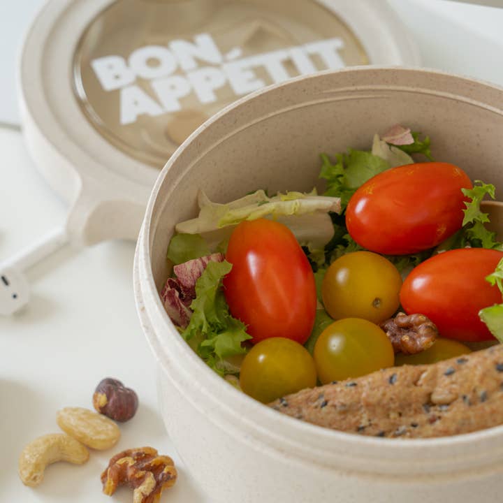 Helio Ferretti Bon Appetit Lunch Box Round Beige for wholesale by Oli Olsen