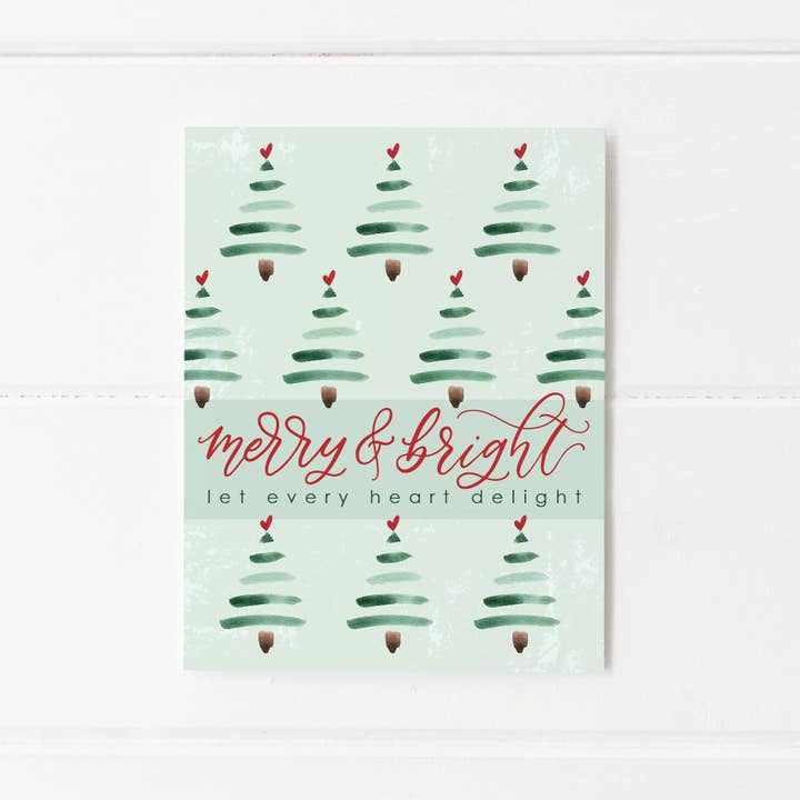 Merry And Bright Holiday Greeting Card for wholesale by Elizabeth Denniston Design