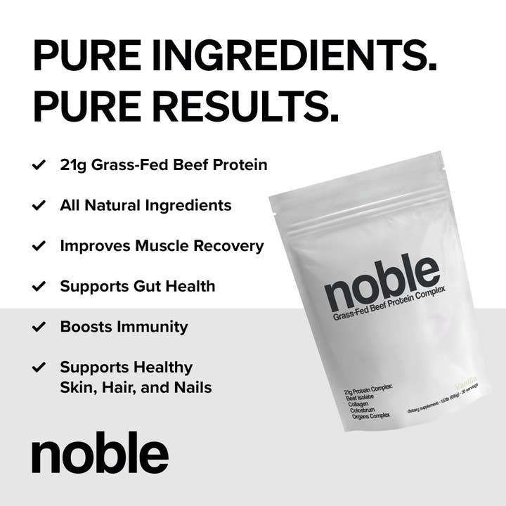 Noble Origins - Wholesale Protein/Superfood Powder - Noble Grass-Fed Beef Protein: Vanilla3