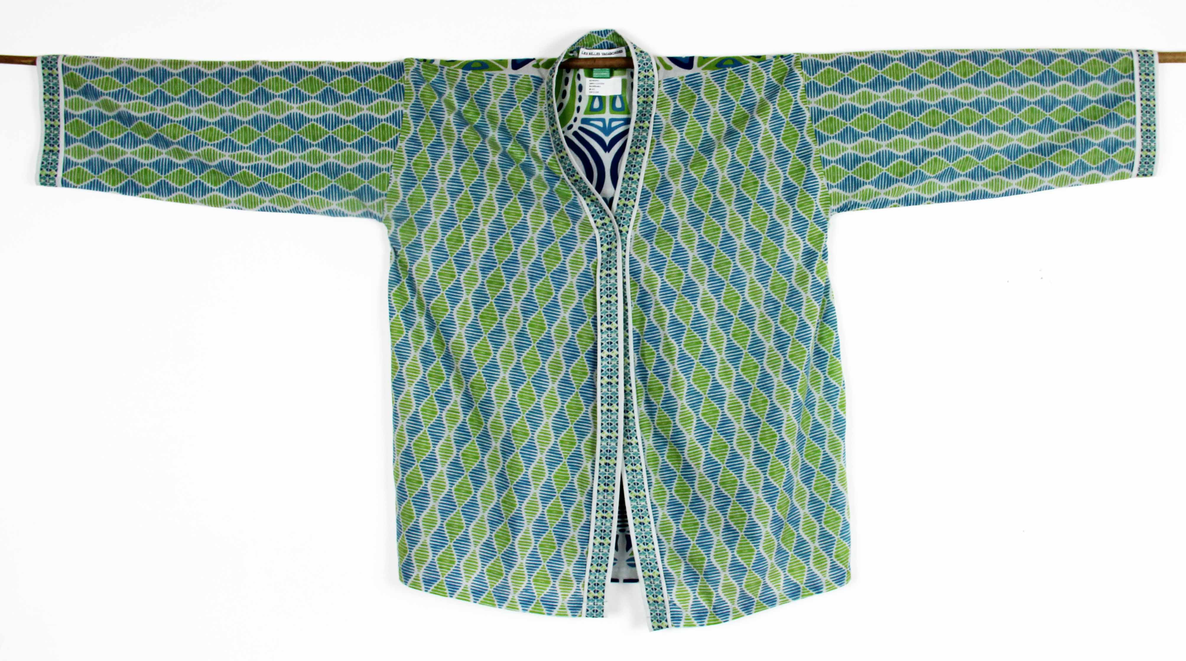 Les Belles Vagabondes – wholesale Kimono – Women's – Bambara Panafrica Blue Kimono