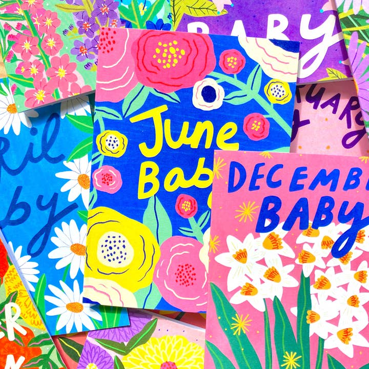 Kerrie Illustrates – wholesale Babykort – Januari Nyfödd Bebis Födelsemånad Gratulationskort | Nyfödd Son2