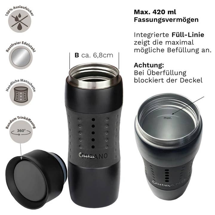 Creano – wholesale Insulated mug/tumbler – Creano Design Travel Mug 420 ml, Coffee to Go Mug