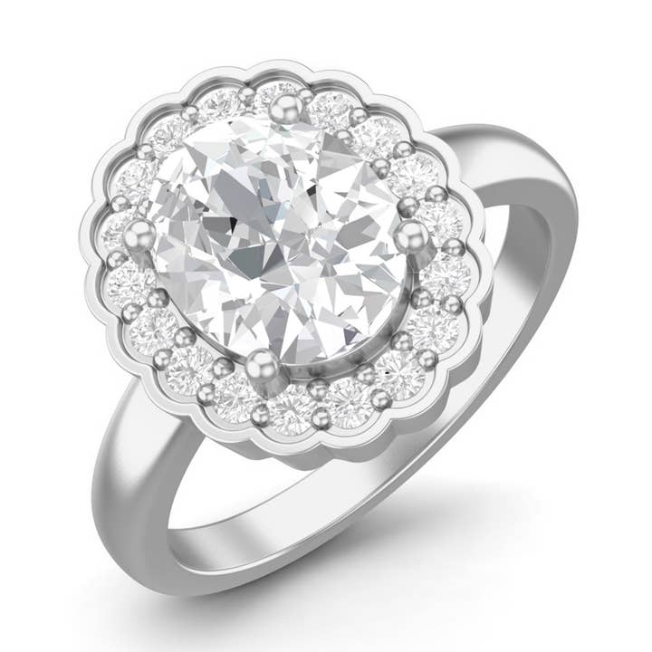 10x8MM Oval Moissanite 925 Sterling Silver Wedding Ring for wholesale by Star Joya