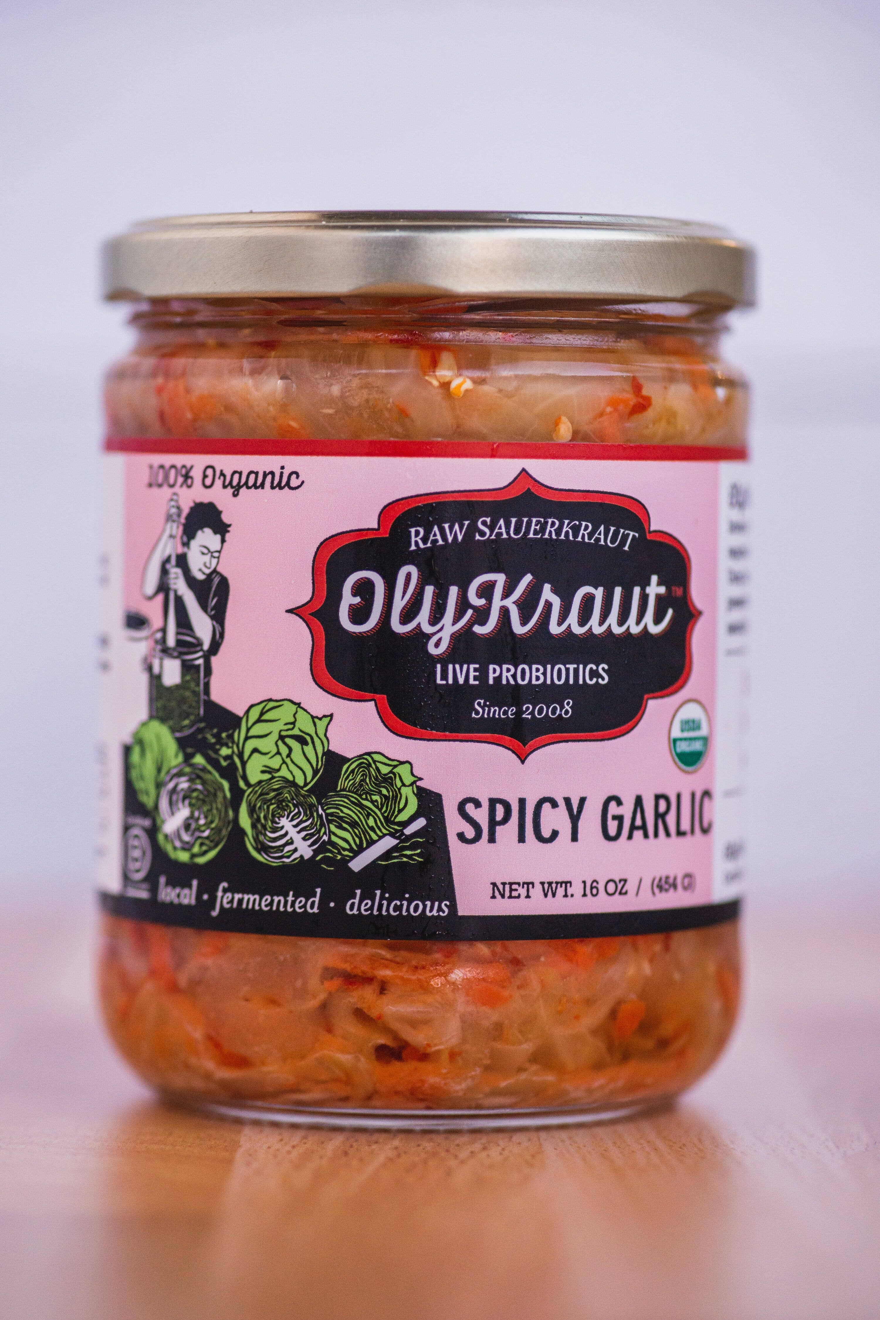 OlyKraut - Wholesale Pickled Vegetables - Organic Spicy Garlic Kraut1