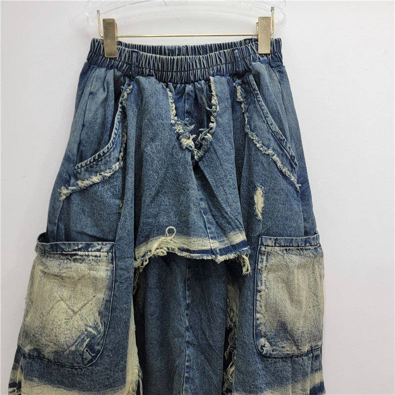 Sanyao Fashion - Venta al por mayor Vaqueros - Mujer - Jeans Hip-Hop Patchwork Desgastados M173 – Estilo Callejero Ajustado7