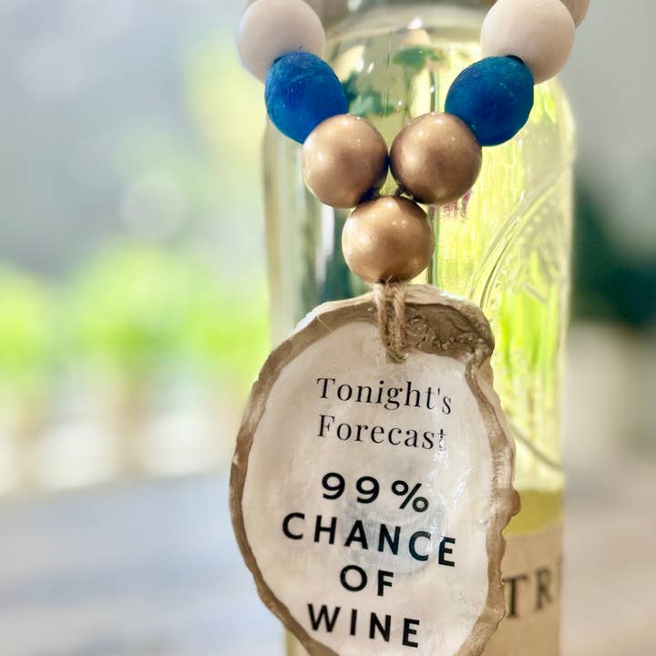Coast and Cork - Wholesale Wine Charm - Tonight's Forecast 99% Chance of Wine - Beaded Bottle Charm5