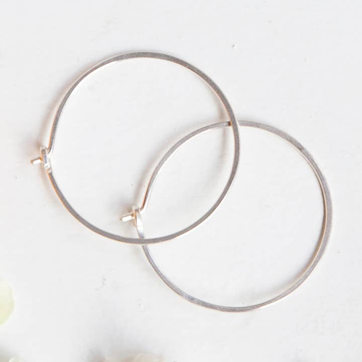 Minimal Hammered Hoops, Handmade SMALL CIRCLE for wholesale by Freshie & Zero