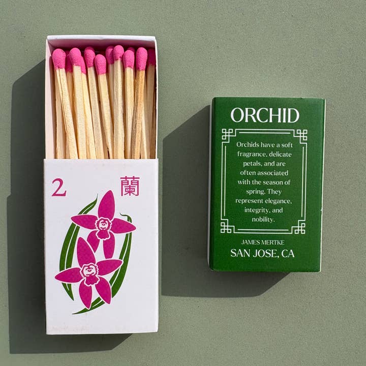 Mahjong Matchboxes - Orchid for wholesale by Painting With James