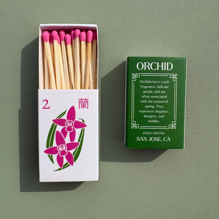 Mahjong Matchboxes - Orchid for wholesale by Painting With James