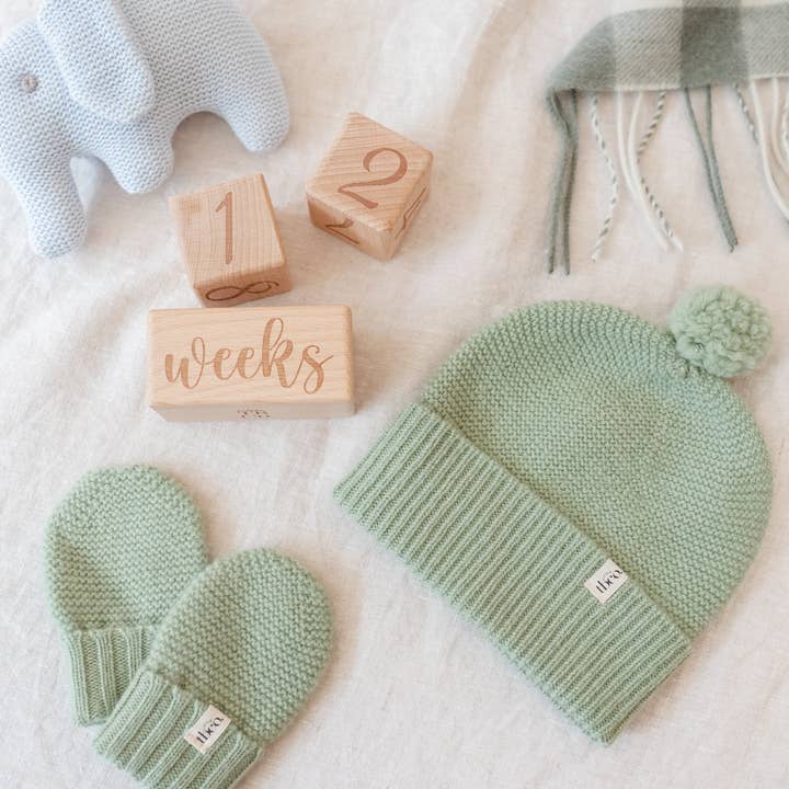 TBCo – wholesale Beanie – Kids – Merino Wool Baby Beanie in Pistachio