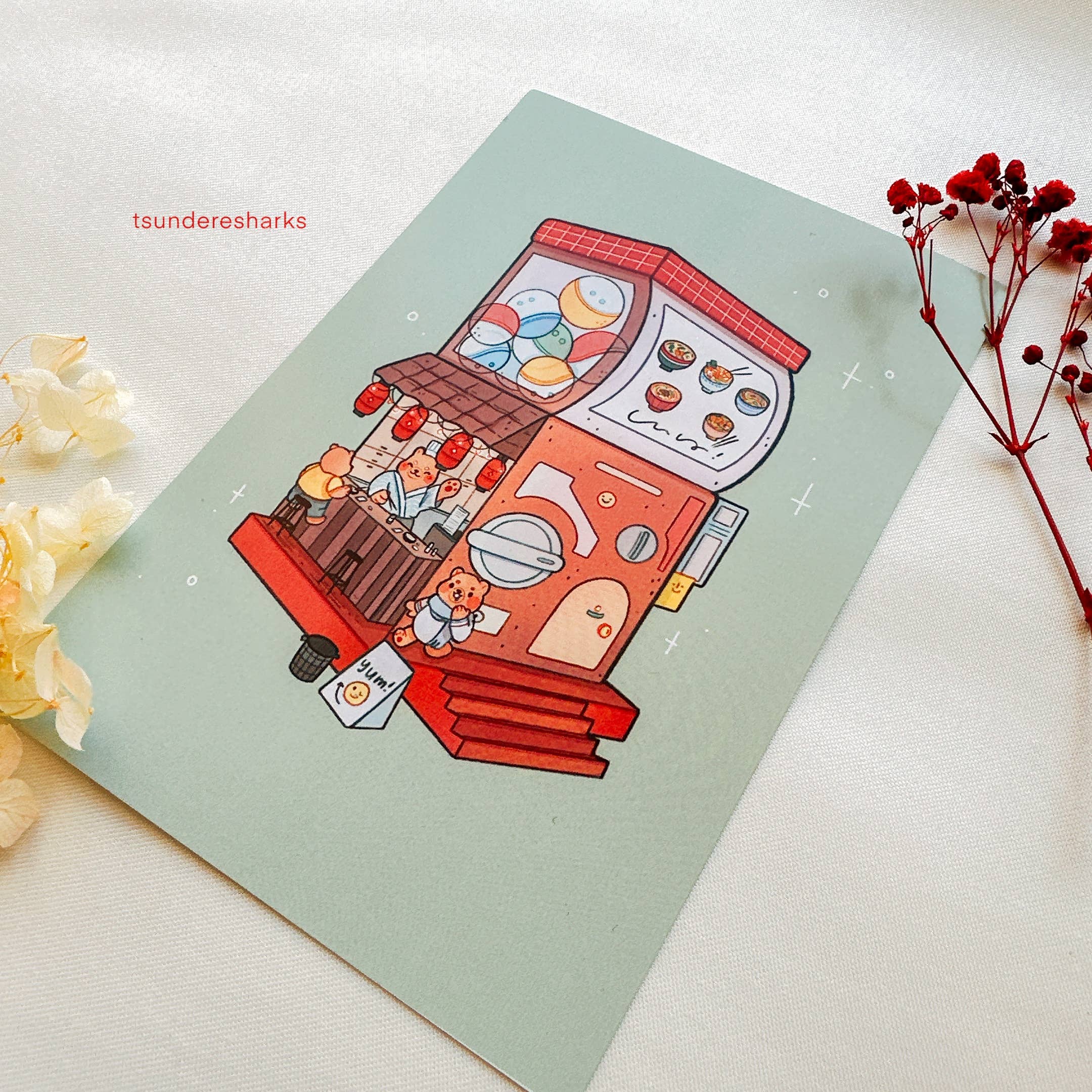 tsunderesharks - Wholesale Art Print - Gacha Ramen Shop Machine Print1
