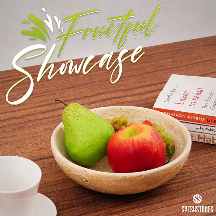 Travertino Bol de Frutas (15 cm/20 cm/25 cm) de venta al por mayor en Faire