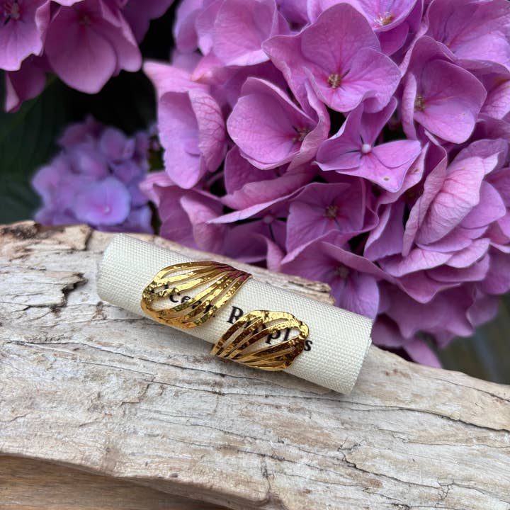 Ocean Ripples - Wholesale Cocktail/Statement Ring - 18ct Gold Plated Wave Wrap-around Ring2