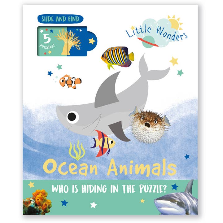 Animales del Océano: ¿Quién se Esconde en el Rompecabezas? - Libro Deslizante de Rompecabezas para Niños para venta al por mayor de Robert Frederick Ltd