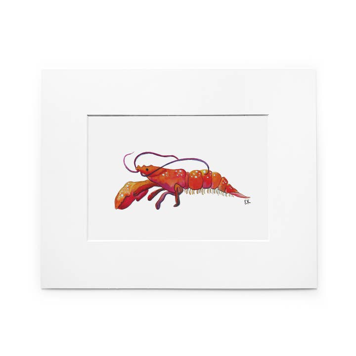 Lobster 8 x 10" Matted Art Print for wholesale by Eileen Graphics