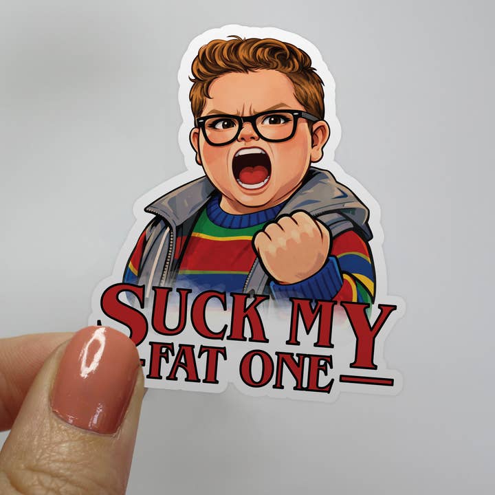 Suck My Fat One Derek Stranger Things Sticker for wholesale by Jocelyn Diebolt Designs