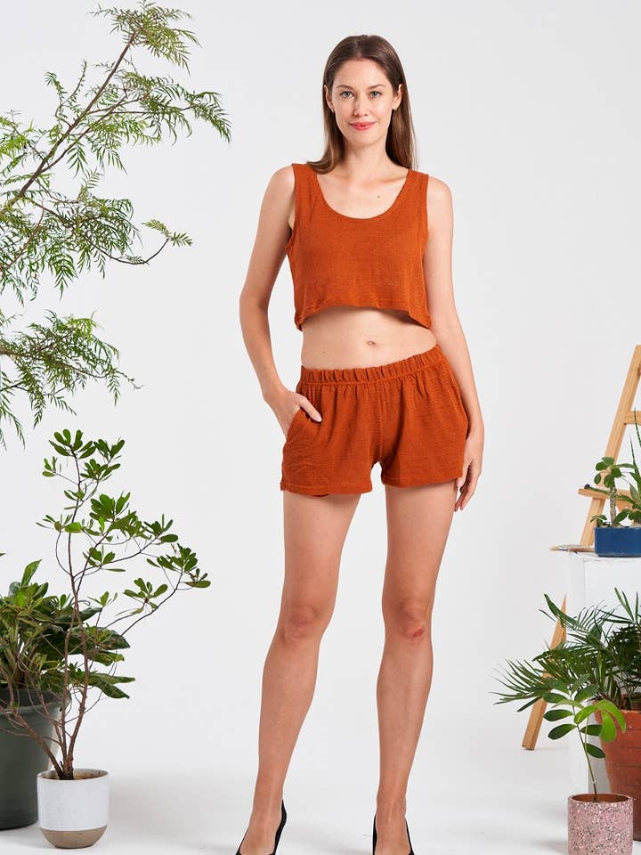 Solid color shorts with pockets (KT-1384) for wholesale by Kathmandu Imports
