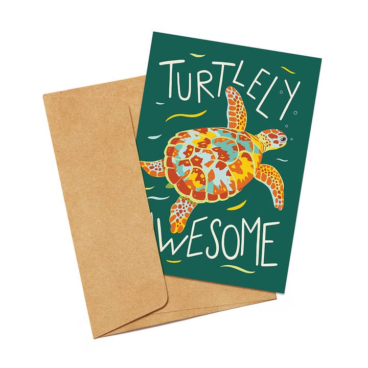 'Turtlely Awesome' Greeting Card for wholesale by Outer Island
