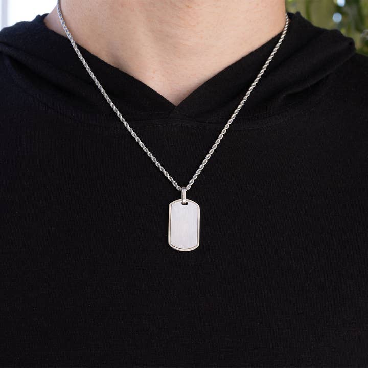 WJW - Wholesale Individual Charm/Pendant - Stainless Steel Engravable Men's Dog Tag Pendant1