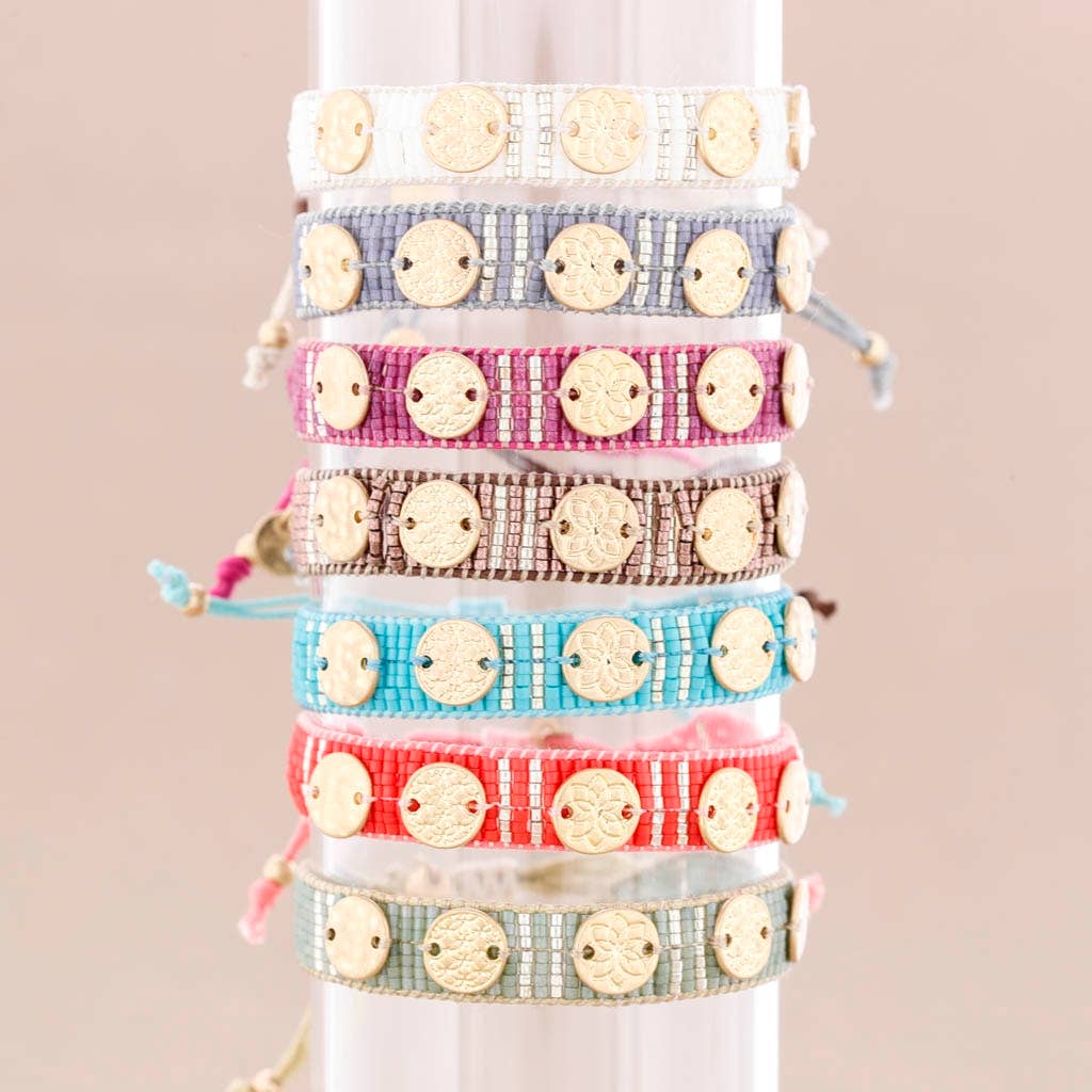 Sonata – Joias personalizáveis por atacado – Pulseira Macramé com Ornamentos de Metal Miyuki Miyuki1