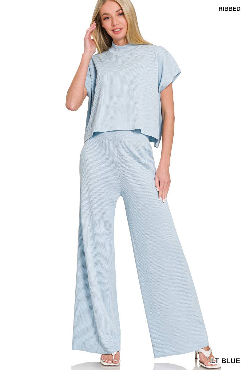 Vanilla Monkey - Wholesale Set met top en broek (GEEN Loungewear) - Dames - Viscose Trui Korte Mouw Top & Broek 2-delige Set2
