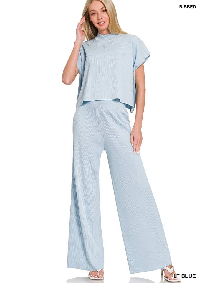 Vanilla Monkey - Wholesale Set met top en broek (GEEN Loungewear) - Dames - Viscose Trui Korte Mouw Top & Broek 2-delige Set2