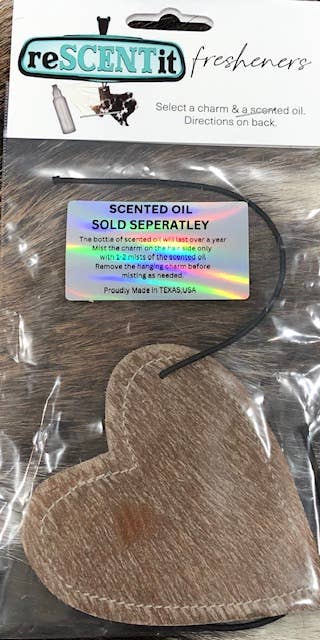 reSCENTit ~ Red Dirt Leather - Wholesale Car Freshener - Unisex - 2P-HAIR ON HIDE reSCENTable CHARMS  11