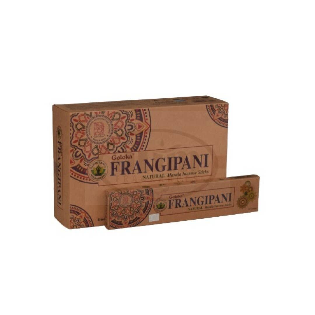AUM Fragrances - Vente Bâtons de fumigation - Encens biologique Goloka 15 g Frangipanier0