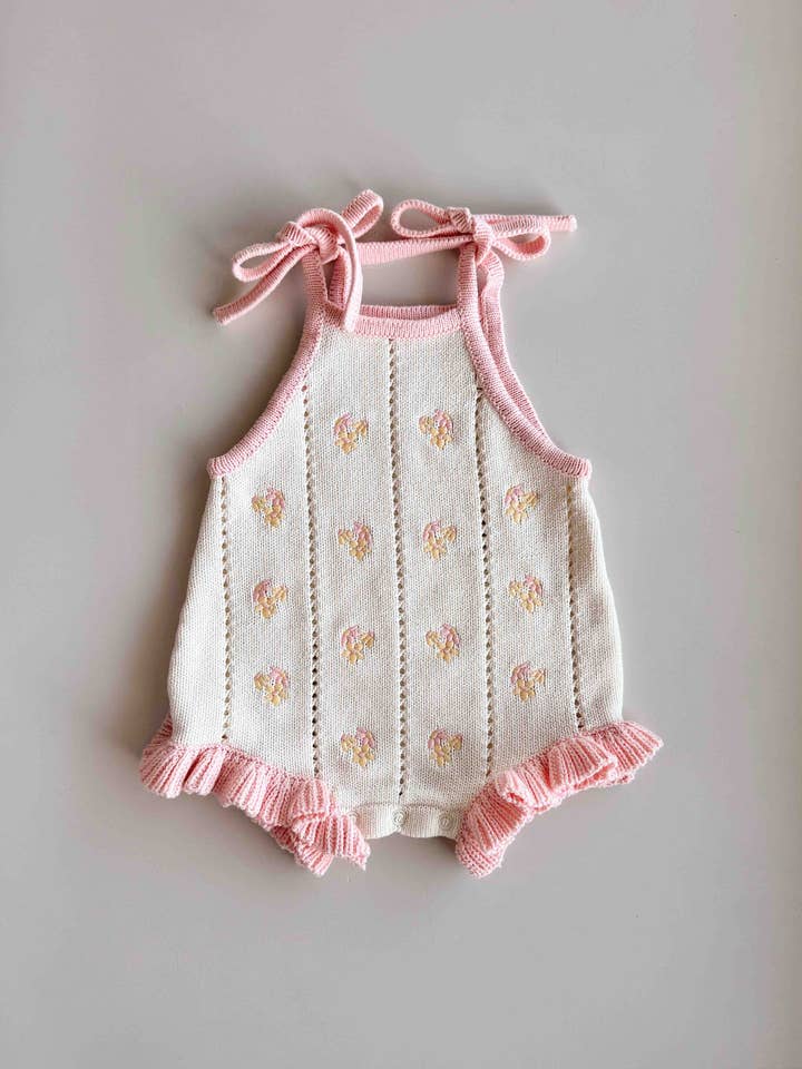 Macacão Bloom Pointelle Tie | Cosmos por atacado de FRECKLES the label