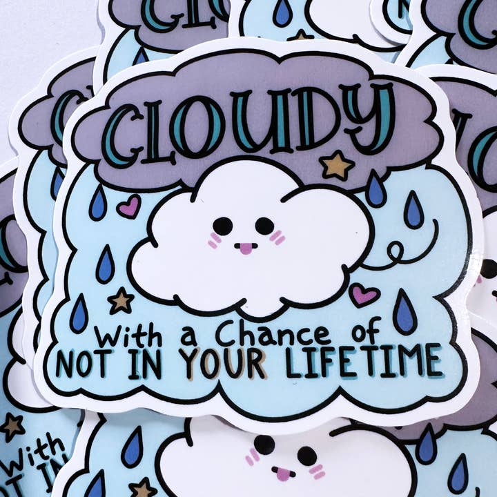 Cute Cloudy With No Chance Sticker for wholesale by Espi Lane