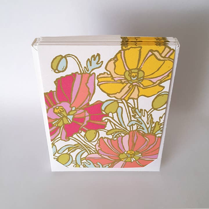 Little Green - Wholesale Stationery/Notecard Set - Icelandic Poppy Botanical Blank Notecard Set of 81