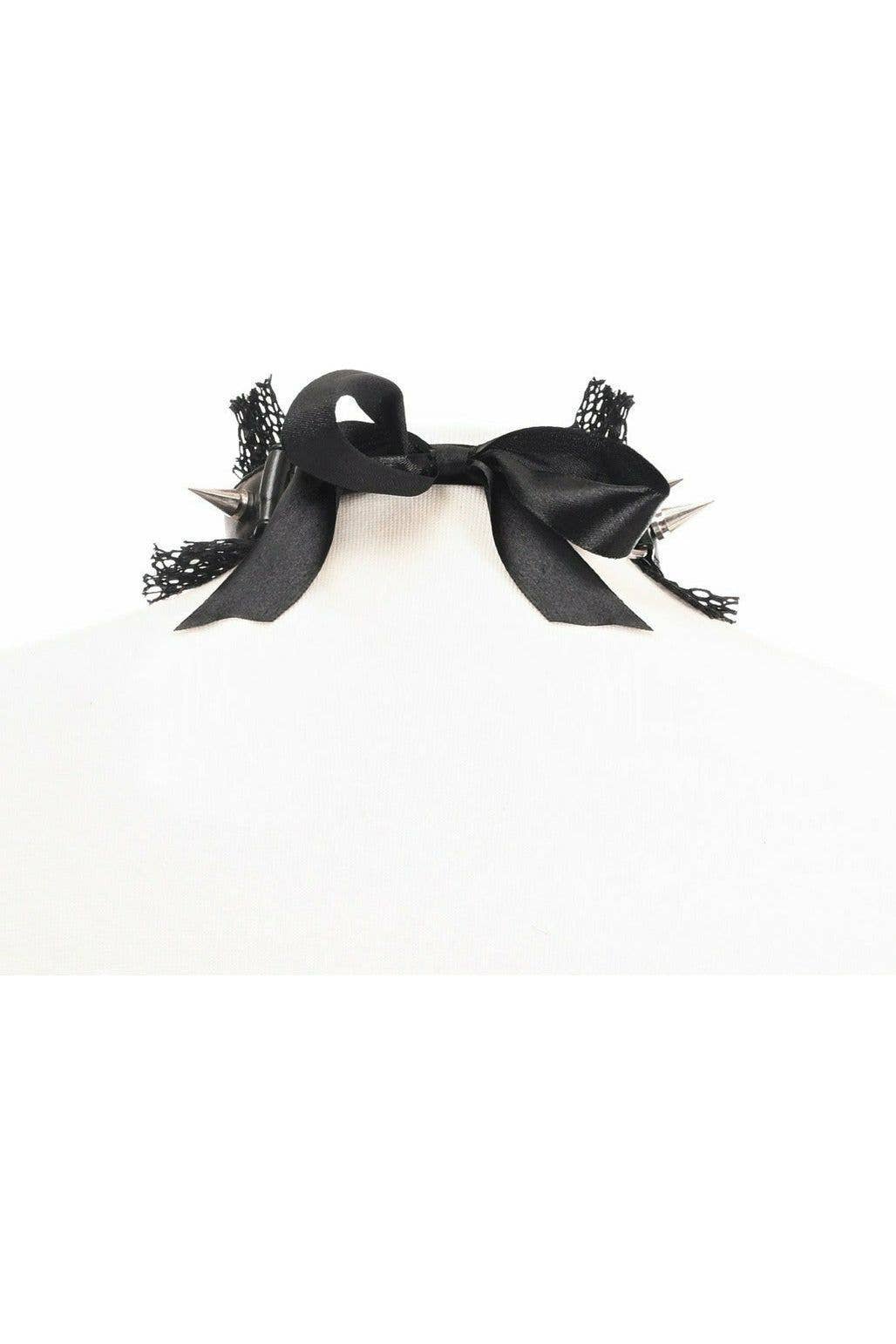 Daisy Corsets – wholesale Choker/Krage – Kattunge Samling Svart Fisknät Spike Choker1