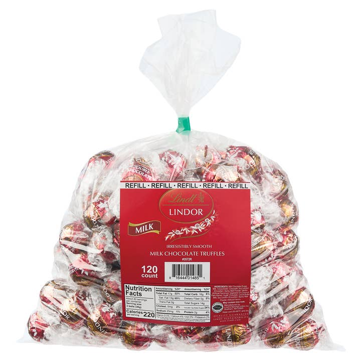 Lindt Lindor Milk Chocolate Truffles Refill Bag for wholesale by Kelli's