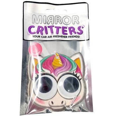 Novelty Brands - Wholesale Car Freshener - Women's - Mirror Critters Air Freshener Candy Scent Unicorn