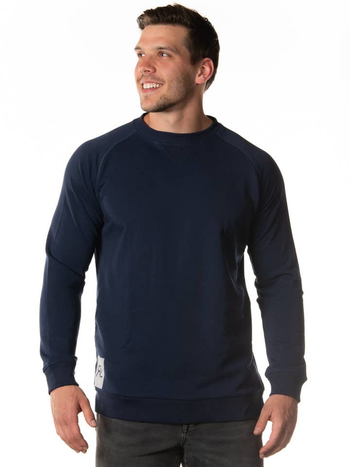 Square Up - Maglione girocollo - Navy/Grey per la vendita all'ingrosso da parte di RVL Apparel