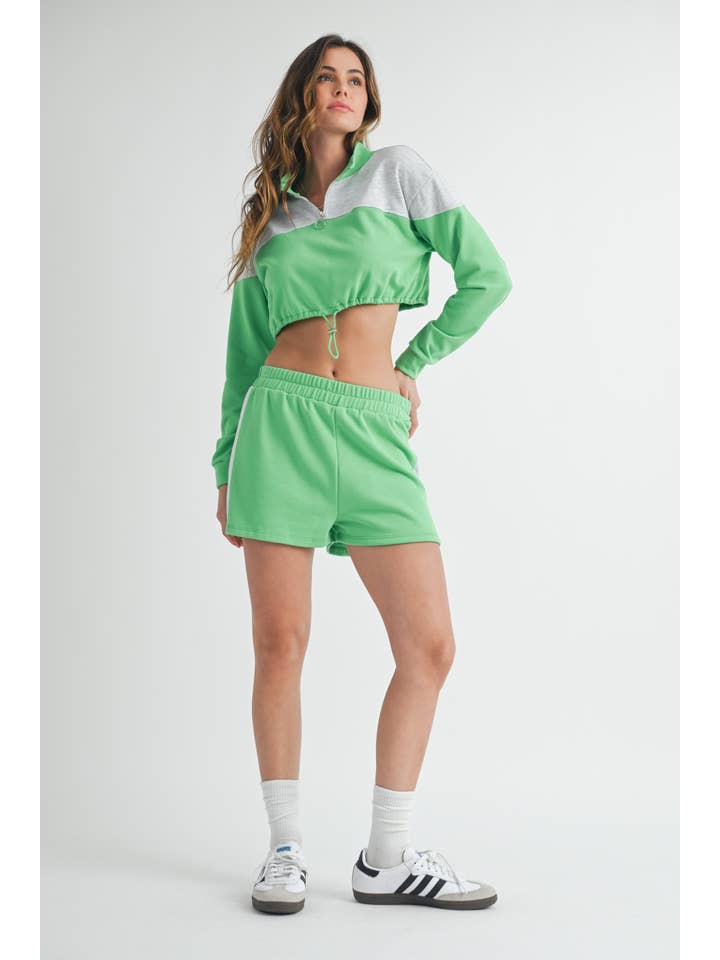 5besties inc - Wholesale Activewear Set - Women's - SPORTY CROP LONG SLEEVE TOP & SHORT SET8