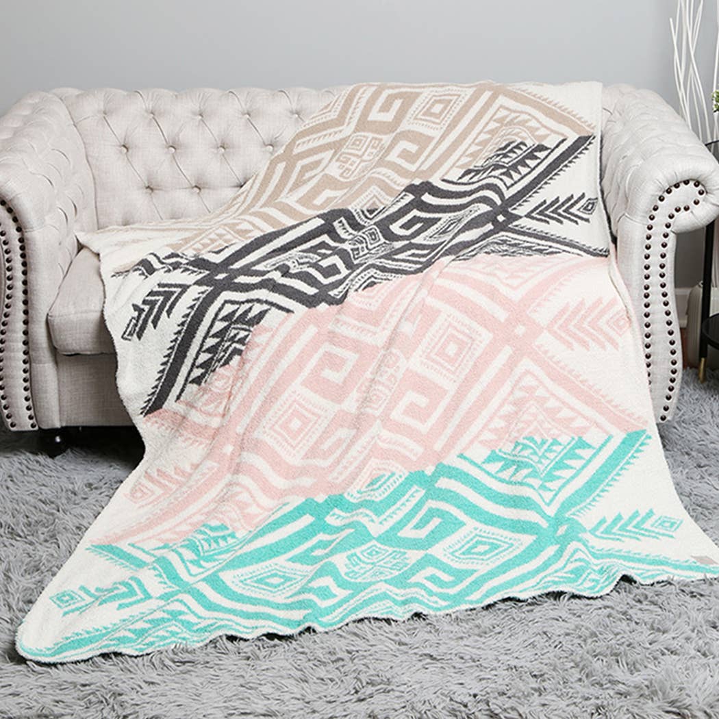 Fashion City - Vendita all'ingrosso Plaid - Comoda coperta morbida con motivo tribale 7