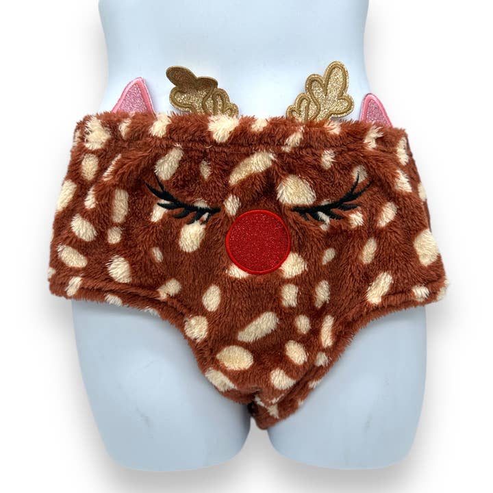 Kinky Pleasure - Wholesale Underwear - Women's - Kinky Pleasure - ZM001 - Christmas Slip Reindeer - Brown2